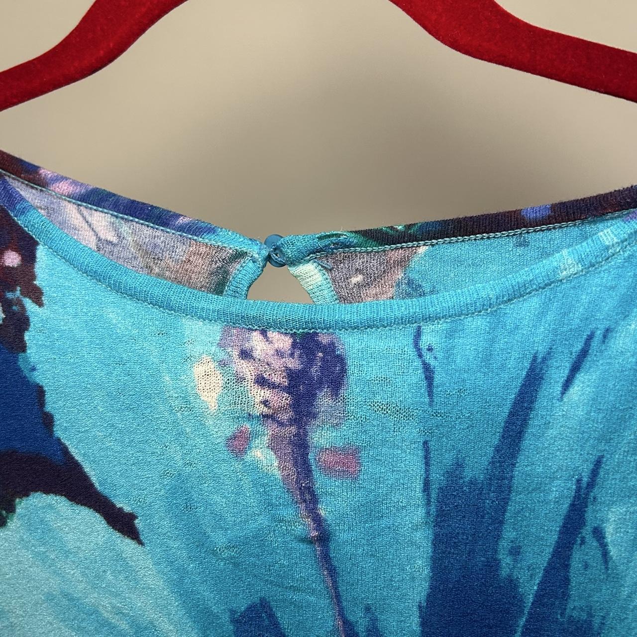 Blumarine Y2K Blue Floral Tank Top (S/M)