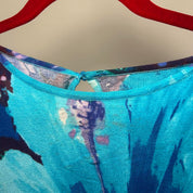 Blumarine Y2K Blue Floral Tank Top (S/M)