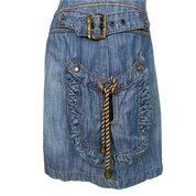 Embroidered Denim Mini Dress (S)