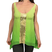 Lime Silk Embellished Top (S)