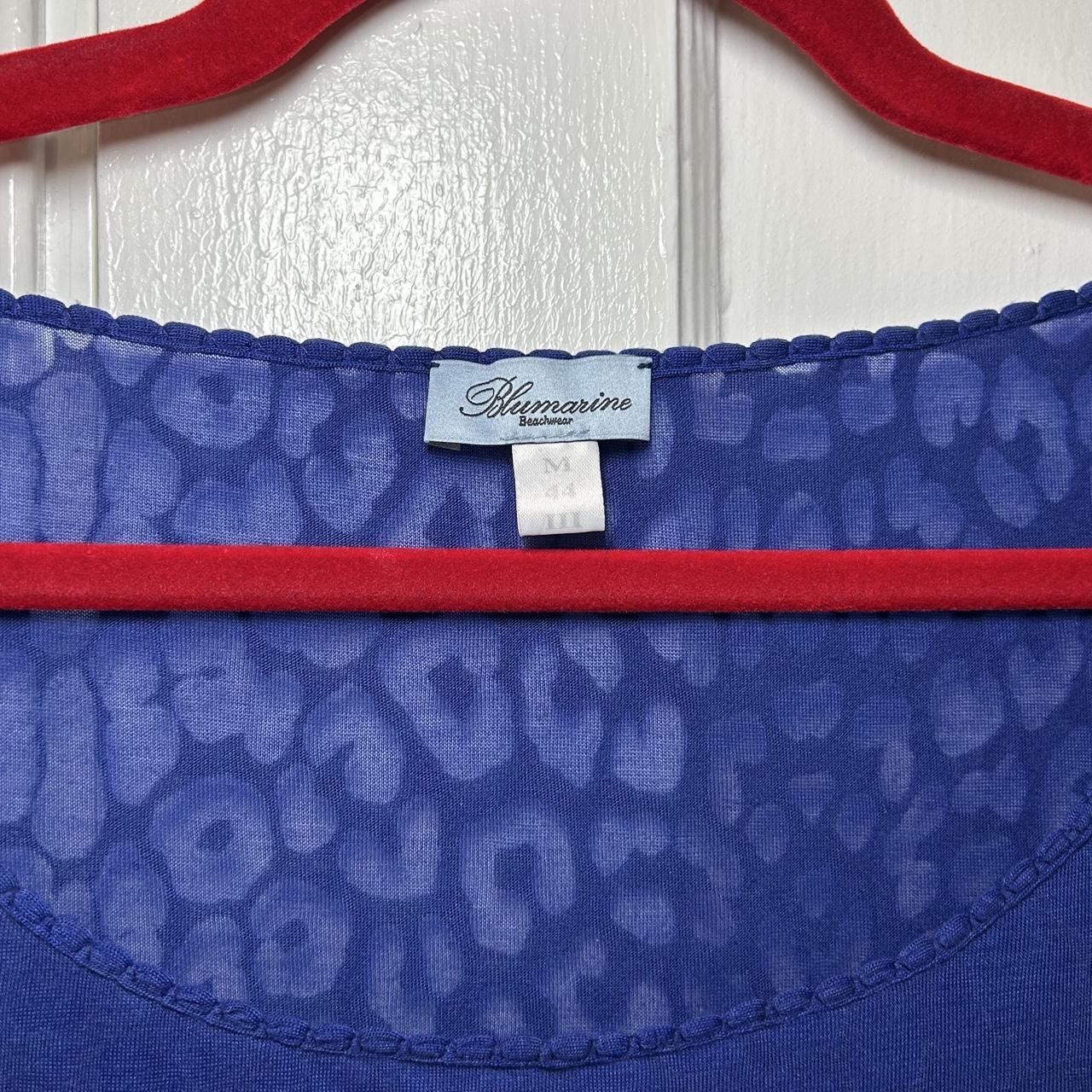 Blumarine Royal Blue Leopard Top (S/M)
