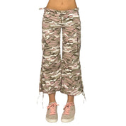 2000s Pink & Green Camo Cargo Capris (S)