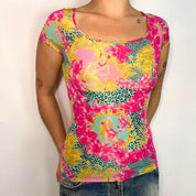Versace Baroque Tropical Leopard Top (S/M)