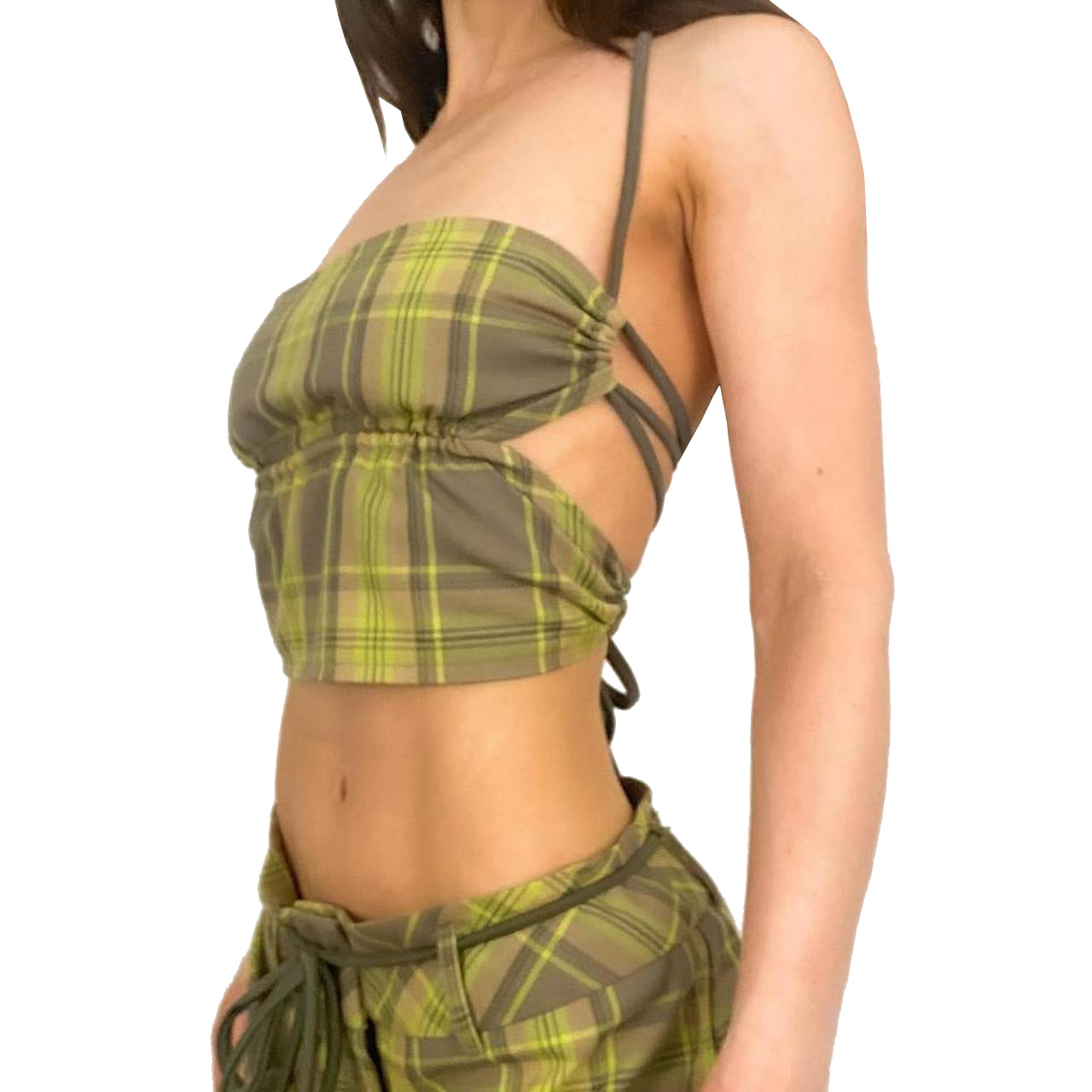 ENERGY ANGEL Lime Plaid Set (M)