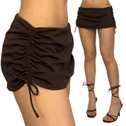 Brown Cinch Low Rise Mini Skirt (M)