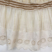 Creamy & Metallic Maxi Skirt (S/M)