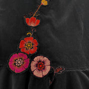 Corduroy Floral Embroidered Midi Skirt (S)