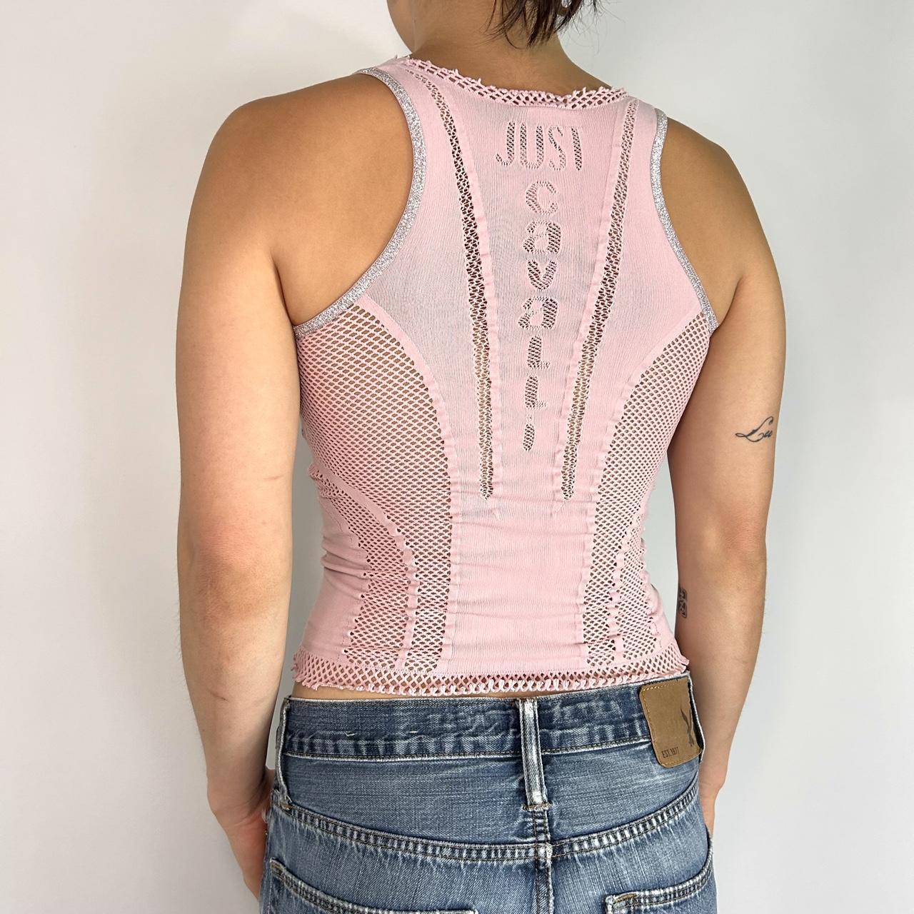 Just Cavalli Pink Fishnet Top (XS/S)