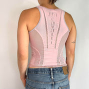 Just Cavalli Pink Fishnet Top (XS/S)
