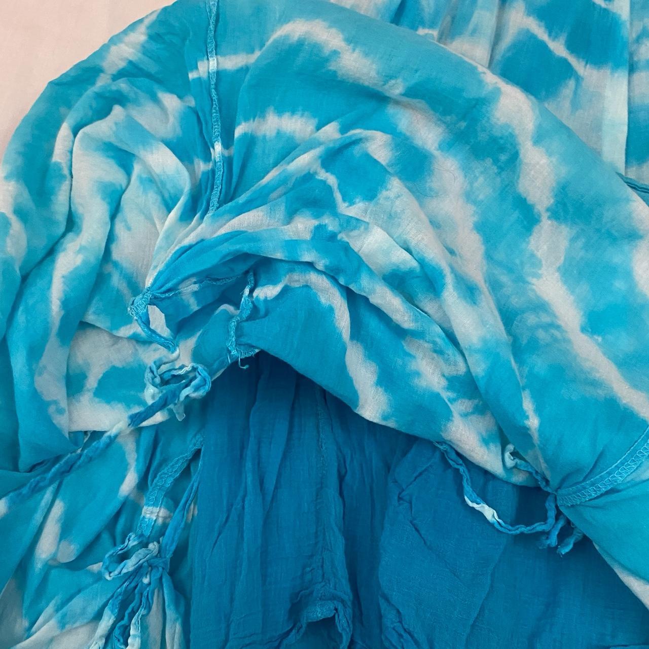 Aquamarine Gathered Tie Die Skirt (S)
