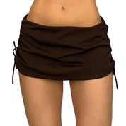 Brown Cinch Low Rise Mini Skirt (M)