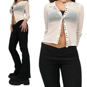 2000's White Mesh Snap Front Top (S)