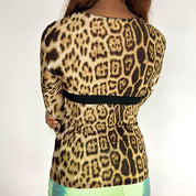 Roberto Cavalli Viral Leopard Top (S/M)