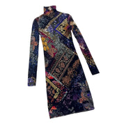 Fuzzi Vintage Patterned Mesh Dress (XS/S)
