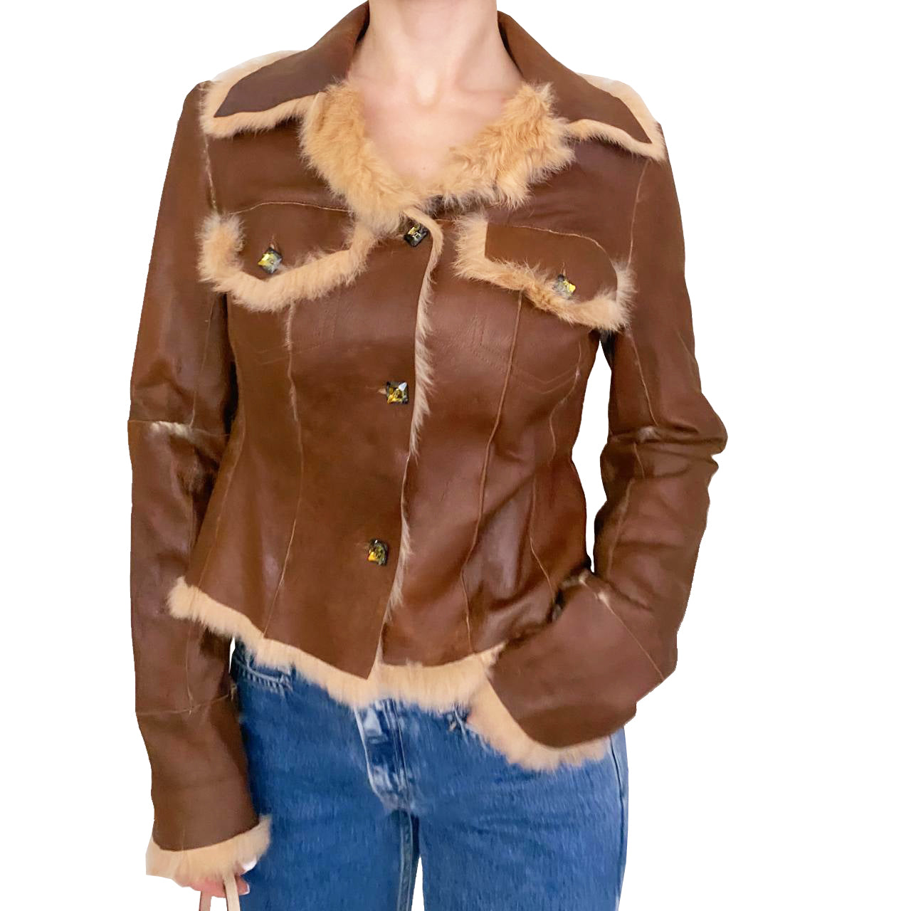 Rabbit Fur Lined Jacket (S)