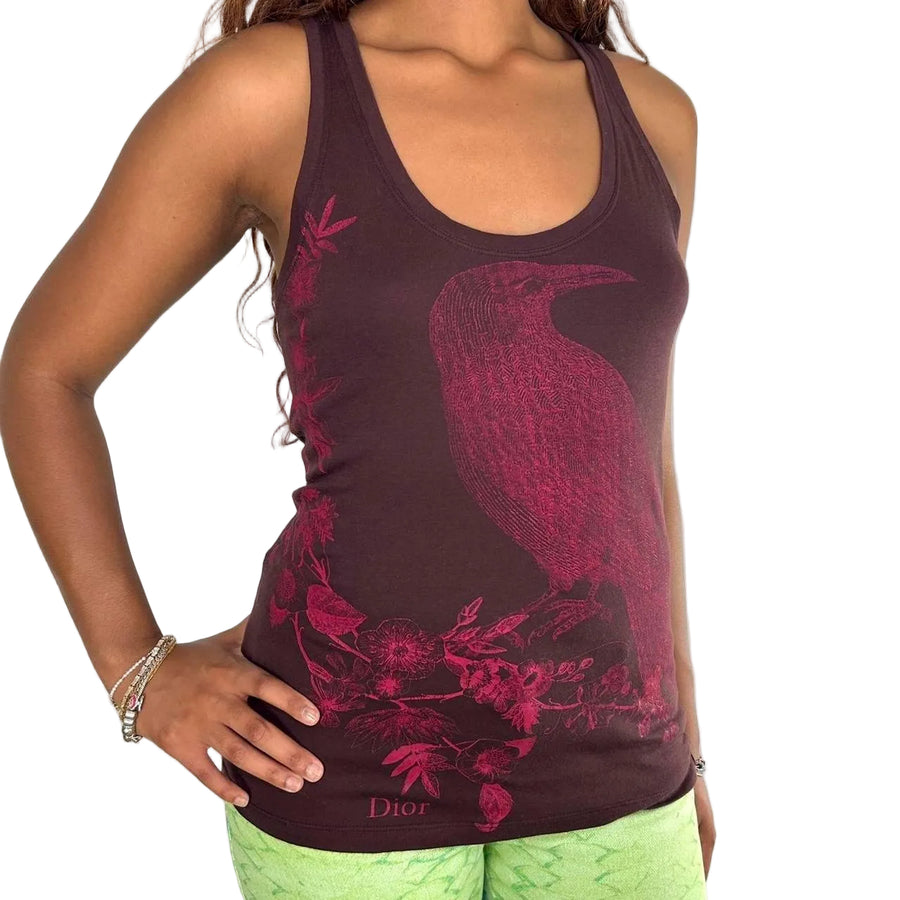 Dior Y2K Brown Raven Tank Top (M)