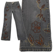 2000's Floral Embroidered Mid-Rise Jeans (M)
