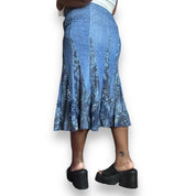 Y2K Blue Mesh Midi Skirt (L)