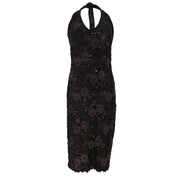 Brown & Black Embellished Floral Dress (M/L)