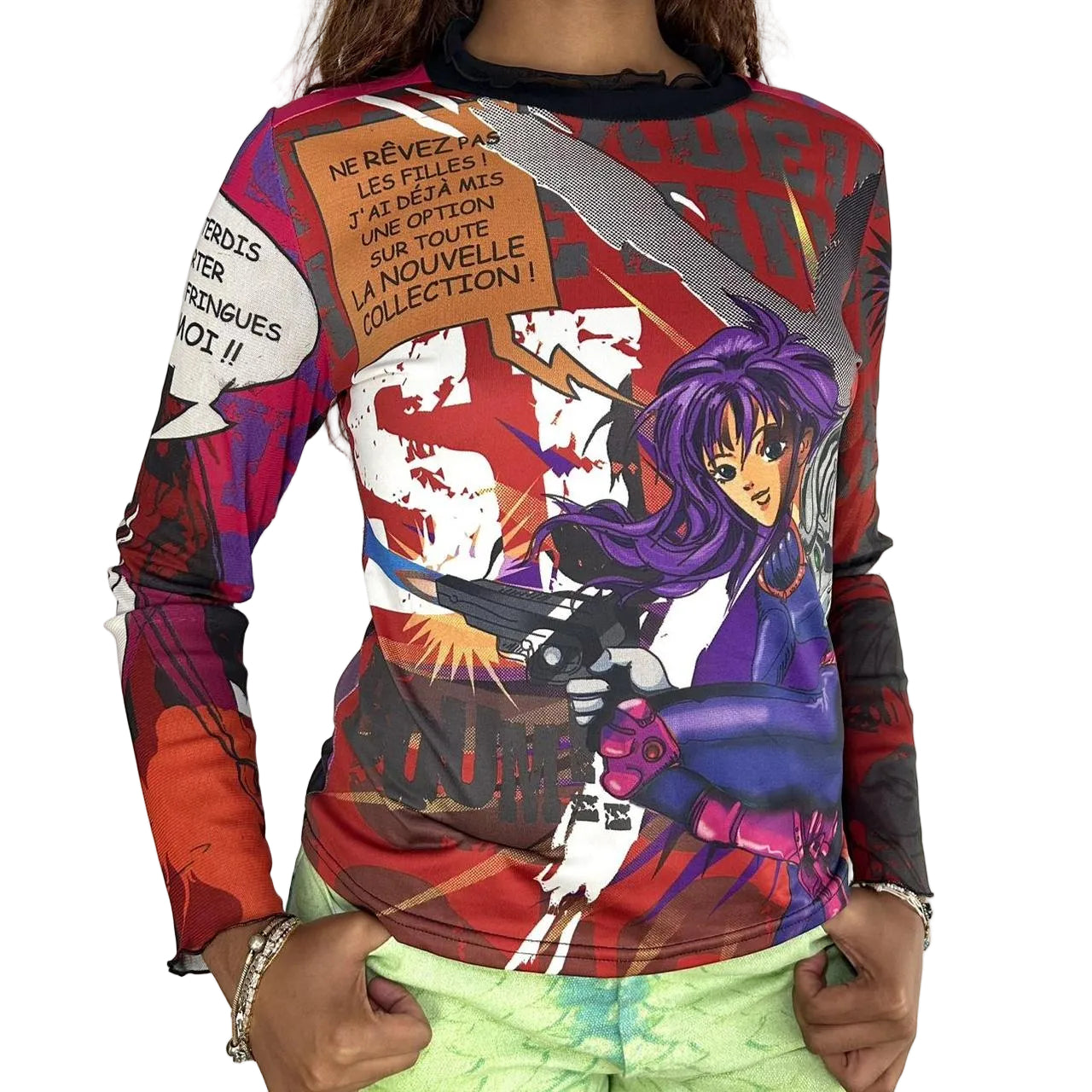 '2026' French Anime Girl Long Sleeve (M)