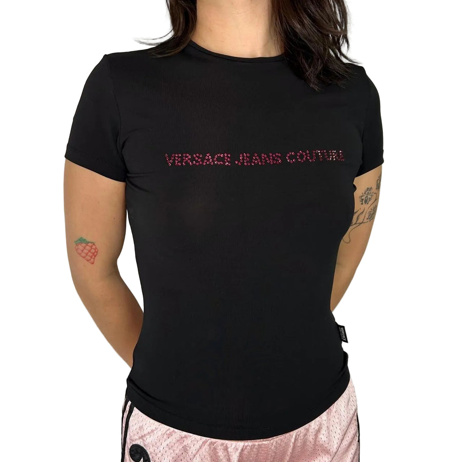 Versace Rhinestone Logo Top (S/M)