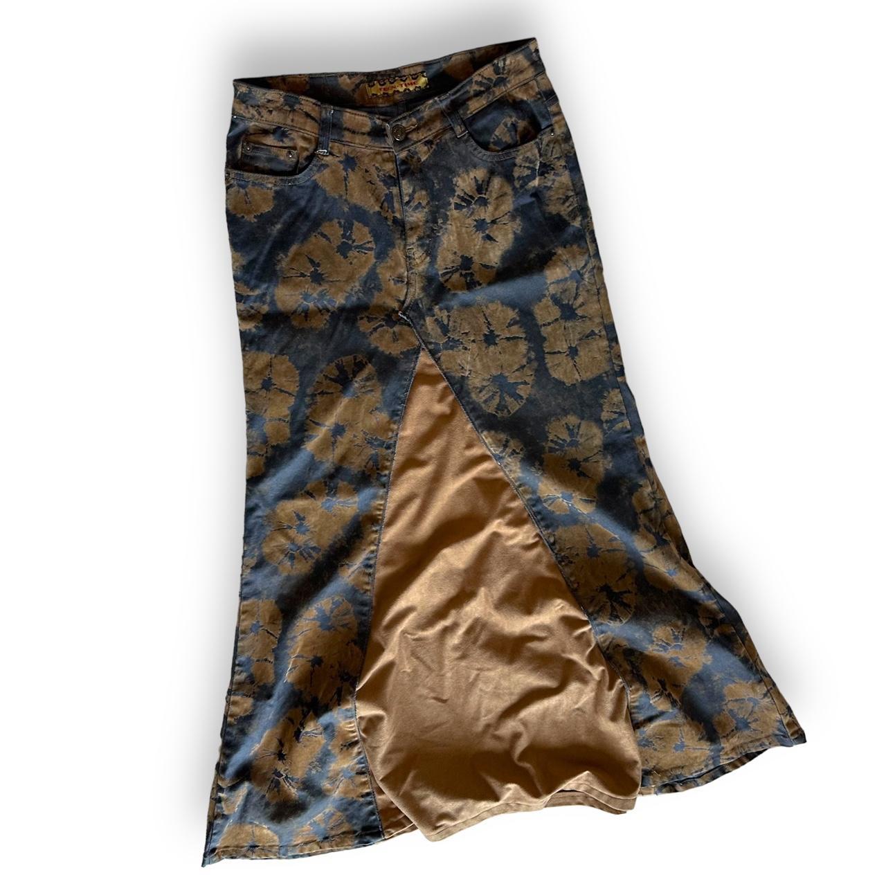 Y2K Denim & Suede Maxi Skirt (S/M)