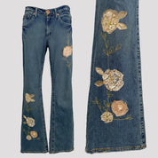 Rose Applique Jeans - Large