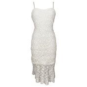 French Connection White Lace Midi Dress (S)
