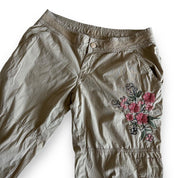 Y2K Embroidered Cargo Khaki Pants (M)