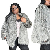 Marc Jacobs Faux Fur Coat Grey (L)