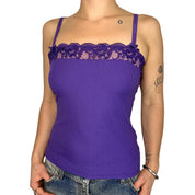 D&G Dolce & Gabbana Purple Ribbed Cami (S/M)