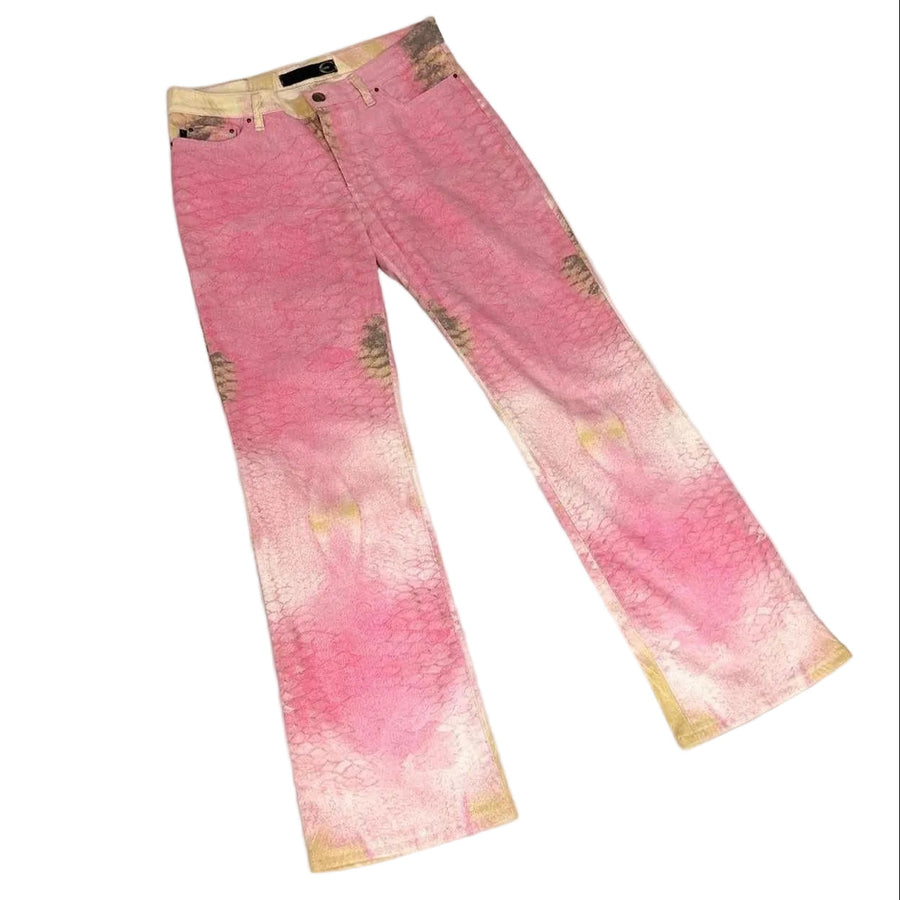 Just Cavalli Y2K Pink Snakeskin Jeans (S)