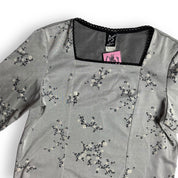 90s Ditsy Floral Silver Top (M)