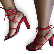 VTG Red Lace-Up Sandals