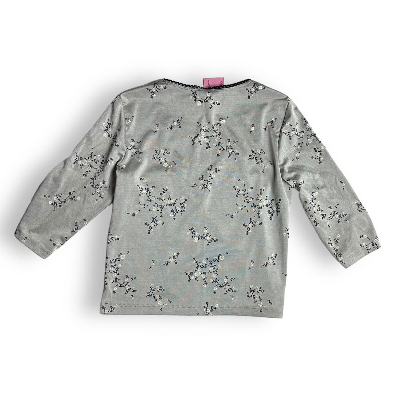 90s Ditsy Floral Silver Top (M)