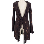 Silk Embellished Knit Duster (S)