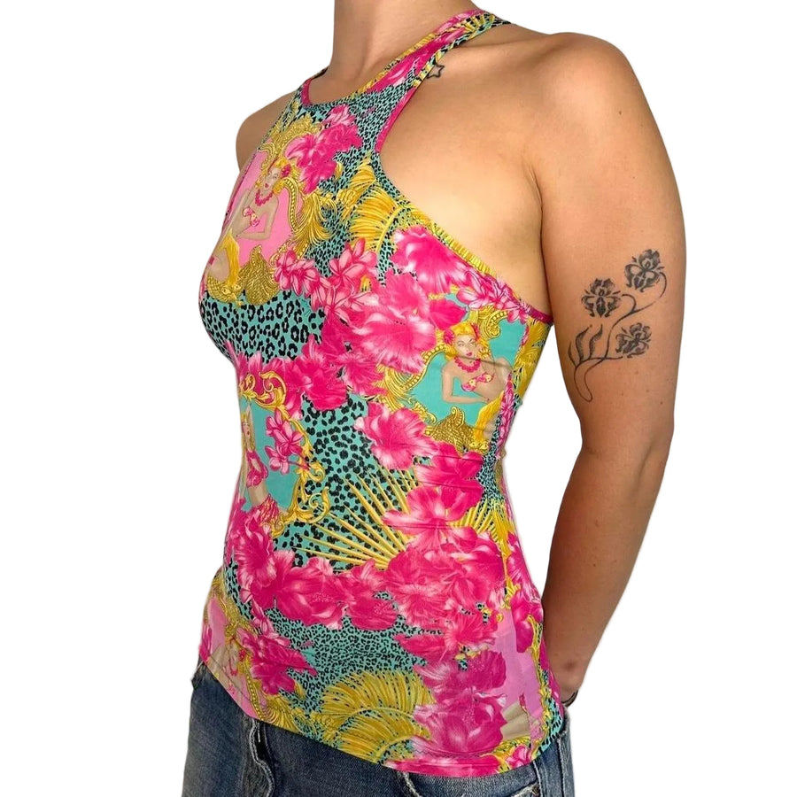 Versace Baroque Tropical Leopard Tank (XS/S)