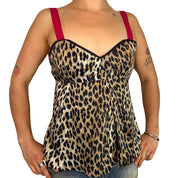 Galliano Y2K Silk Leopard Tank Top (S)