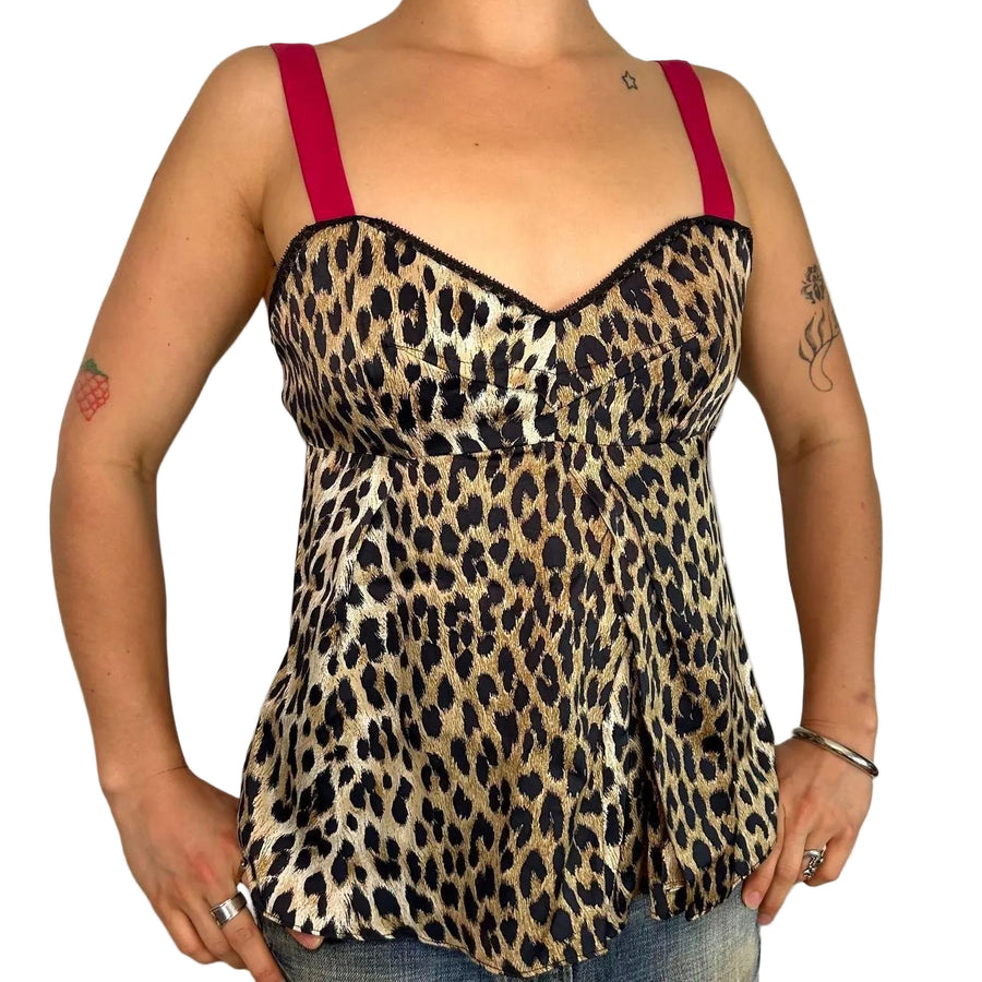 Galliano Y2K Silk Leopard Tank Top (S)