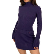 Grape Purple Mini Sweater Dress (S)