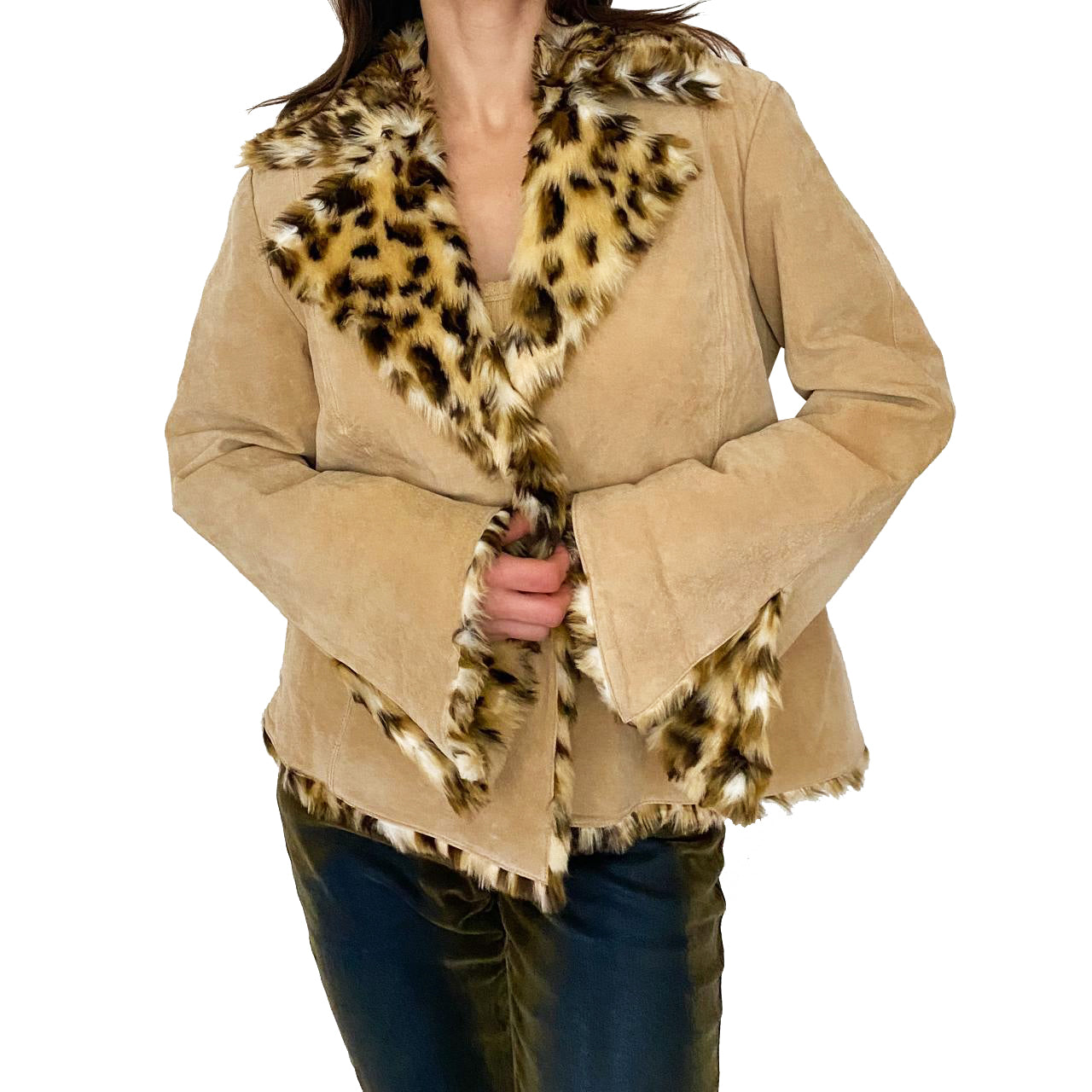 Suede Faux Fur Jacket (L)