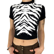 Versace Tiger Print Cropped Tee (S/M)