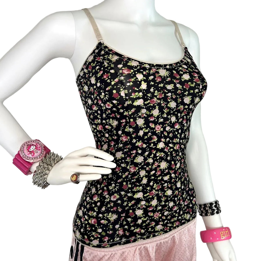 D&G Dolce & Gabbana Black Floral Cami (XS/S)