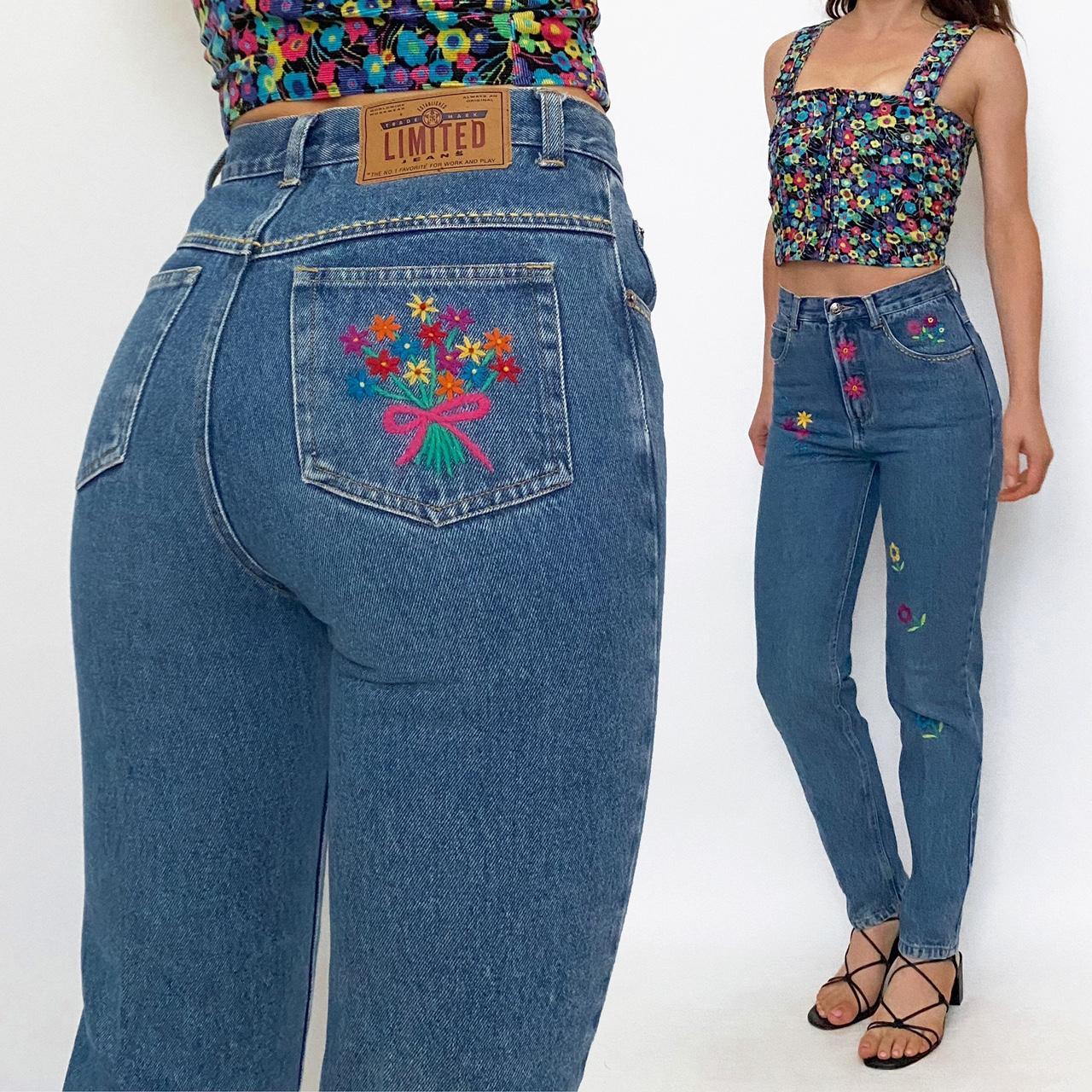 Y2K Floral Embroidered Jeans - XS/24
