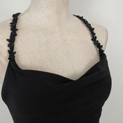 Rose Bud Strap Slinky Maxi Dress (S)