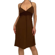 Mocha Brown Halter Dress (S)