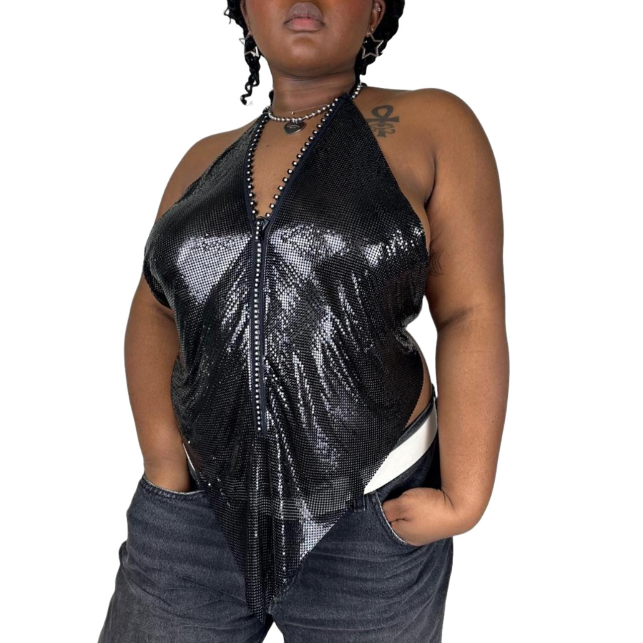 VTG 70s Chainmail Disco Halter (M)