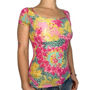 Versace Baroque Tropical Leopard Top (S/M)