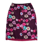 Y2K Floral Purple Midi Skirt (M)