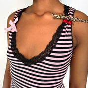 Just Cavalli Pink Striped Tank (XS/S)